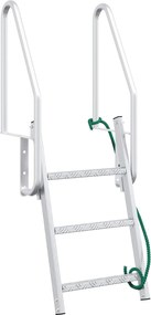 vidaXL 3 lépcsős stéglétra Ezüst 58 x 77 x 144 cm Alumínium