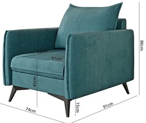 Petróleumkék fotel Juli Bis – Ropez