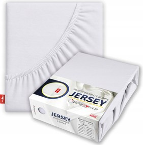 Jersey lepedő 100x200 gumis vastag pamut Prémium oldal 30 cm Fehér