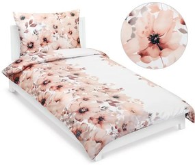 Bellatex szatén ágynemű Flower lazac , 140 x 220cm, 70 x 90 cm, 140 x 220 cm, 70 x 90 cm, 140 x 220 cm, 70 x 90 cm
