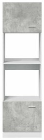 betonszürke forgácslap mikrohullámú sütő szekrény 60x57x207 cm