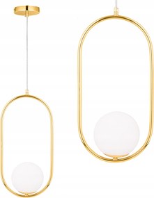 Led Mennyezeti Lámpa Függő Arany Fehér Gömb Loft Modern Prémium nappali