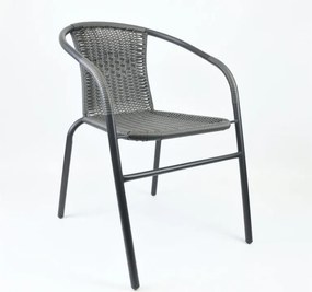 Kerti bisztrószék egymásba rakható szürke