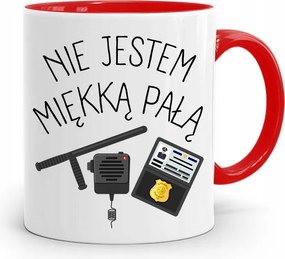 Piros Rendőr Bögre Nem Vagyok Puha Bot, fényképes nyomattal