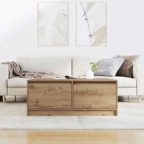 Kézműves tölgy dohányzóasztal fiókokkal 100x100x40 cm
