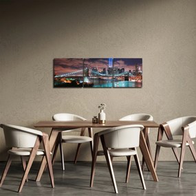 Kép - New York, Manhattan (órával) (90x30 cm)
