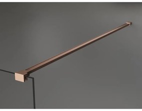 Mexen Kioto+, Walk-In zuhanyparaván polccal és akasztóval 110 x 200 cm, 8 mm-es átlátszó üvegfagy, réz matt profil, 800-110-121-65-35