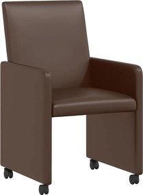 vidaXL Kerekes Étkező Székek 2 pcs Barna 57 x 66 x 94 cm Műbőr
