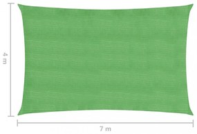 világoszöld HDPE napvitorla 160 g/m² 4 x 7 m