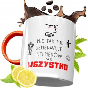 Narancssárga Bögre Pincérnek Ajándék fényképes nyomtatással