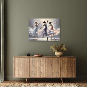 Üveg kép - Három balerina (70x50 cm)