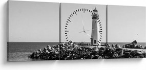 Kép - Világítótorony a tengerparton, Santa Cruz, California (órával) (90x30 cm)