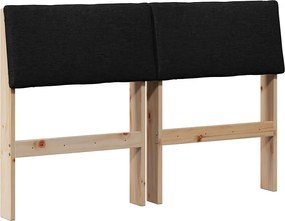 vidaXL Kárpitozott fejtámla Fekete 120 cm Tömör fenyőfa