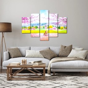 Kép - festett szarvas, akvarell (150x105 cm)