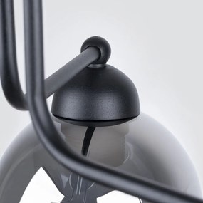 Fekete mennyezeti lámpa üveg búrával 54x54 cm Garten – Sollux