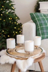 Adventi koszorú Jale (Ø 36 cm), mangófa, rozsdamentes acél szegéllyel - EDZARD