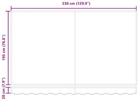 Kézi Behúzható Napernyő Piros és Fehér 350x200 cm