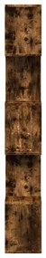 5 szintes füstös tölgy fa elválasztó könyvespolc 70x24x161 cm