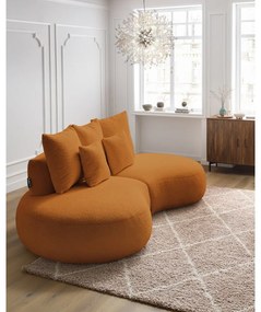 Mustársárga buklé szövet kanapé 260 cm Saint-Germain – Bobochic Paris