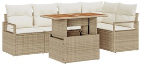 Kert étkező szett párnával 6 pcs Beige és krém 100 x 55 x 73 cm