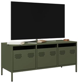 olívazöld hidegen hengerelt acél TV-szekrény 101,5x39x43,5 cm