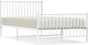 vidaXL fehér fém ágykeret fej- és lábtámlával 107 x 203 cm
