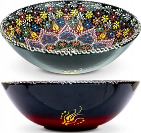 Tál Kerámia Salátás Tál Nagy 30 CM Kézzel Díszített Festett 3,5L