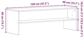 fekete tölgy színű szerelt fa TV-szekrény 120 x 40 x 40 cm