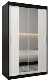 Ruhásszekrény 120 cm Toki 1 (matt fekete + matt fehér). 1064891