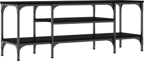 vidaXL fekete szerelt fa és vas TV-szekrény 121x35x45 cm