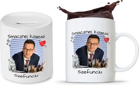 Mateusz Morawiecki Pis Bögre Persely Szett fényképes nyomtatással