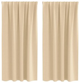Függönyök függönyökkel 2 pcs Krém 175x140cm Poliészter