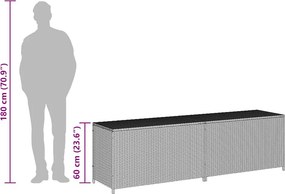 Fekete Polyrattan Kerti Tárolóláda 200 X 50 X 60 Cm