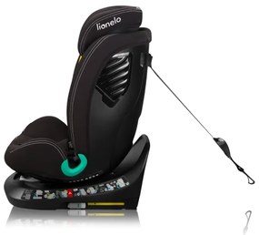 Lionelo autós gyerekülés alappal, forgatható BASTIAAN ONE i-Size 40-150 cm Fekete Carbon