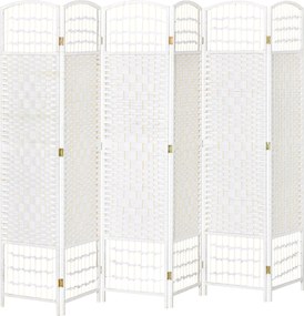 HOMCOM 6 Paneles Elválasztó Ajtó 95,28x66,93 hüvelyk Papírrost és Nyárfa Keret, Elegáns Dekoráció Hálószobába és Nappaliba - Fehér | Aosom