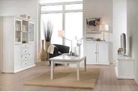 Komód, DTD fóliázott/MDF festett, fehér, PARIS 76716