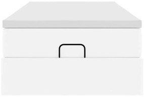 Ottomán ágykeret matraccal Fehér 90x200cm műbőrrel