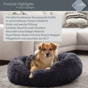 PESTUFF Kutyafekhely kerek 60 cm sötétszürke