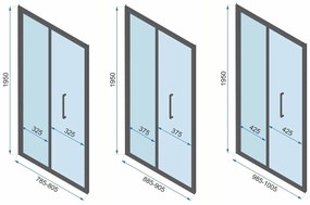 Falra szerelhető zuhanykabin REA Rapid Fold Gold
