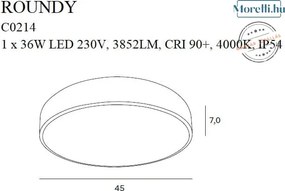 Fürdőszoba Mennyezeti Lámpa Fekete ROUNDY MAXLIGHT C0214