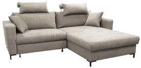 Kinyitható L alakú sarokkanapé tárolóval HORTA, jobbos kivitel, szürke