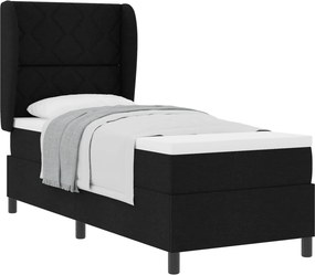 vidaXL Boxrugós ágy matracmal fejtámlával Fekete 80 x 200 cm szövet