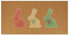 Gyertya készlet 3 db-os égési idő 2 ó húsvéti mintával Bunny – Meri Meri