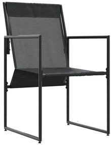 vidaXL Szék párnával 4 pcs Fekete és Antracit Textilén