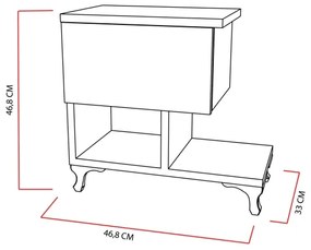 Éjjeli szekrény CAST 46,8x46,8 cm fehér