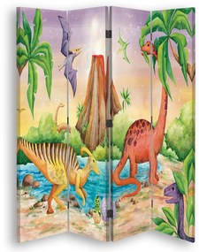 Gario Paraván Színes dinoszauruszok a tónál Méret: 145 x 170 cm, Kivitelezés: Klasszikus paraván