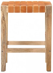 2 db barna valódi bőr bárszék 60 cm