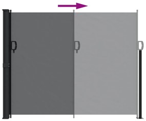 fekete behúzható oldalsó napellenző 160 x 300 cm