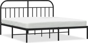 vidaXL fekete fém ágykeret fejtámlával 183 x 213 cm