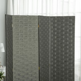 HOMCOM Beltéri Fa 4-Paneles Szobai Elválasztó Képernyő, méretei: 159,5L x 169,5H x 1,6D cm | Aosom